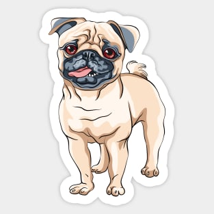 Fawn pug Dog Sticker